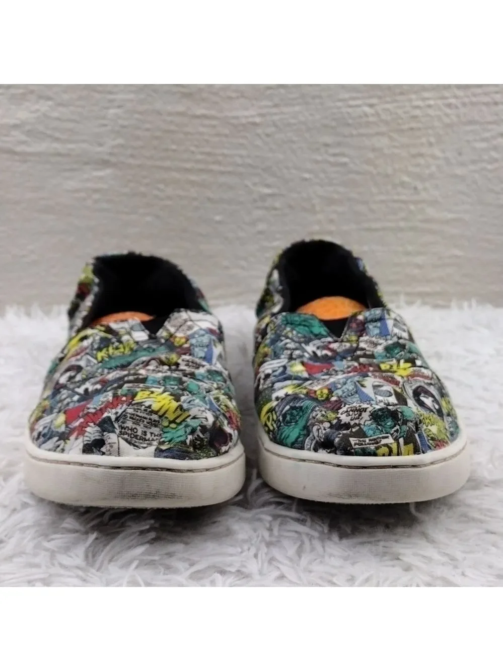 𝅺Toms X Marvel Tiny Alpargata Comic Book Pop Print Slip On Casual Sneaker Shoe